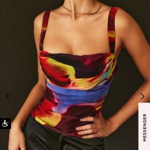 House of CB Anna PRINTED LONGLINE GATHERED CORSET